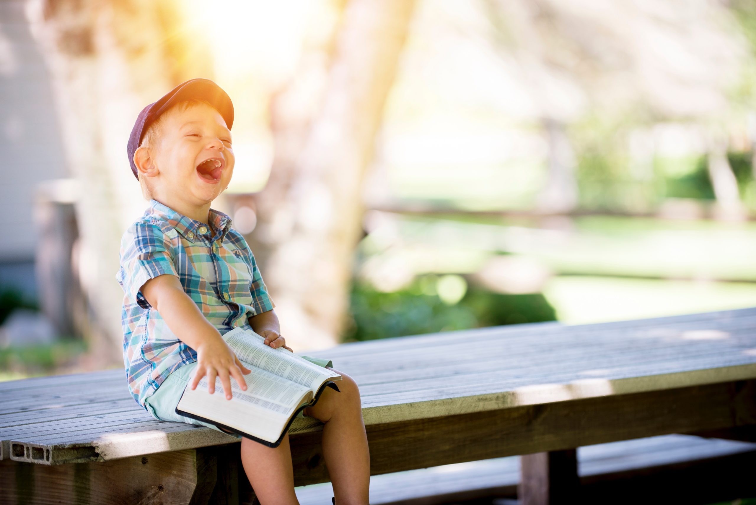 A child laughing.