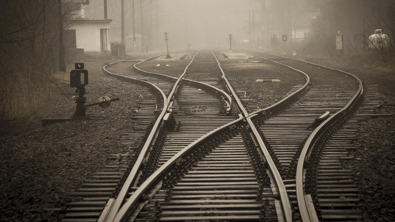 A railroad with several intersections.