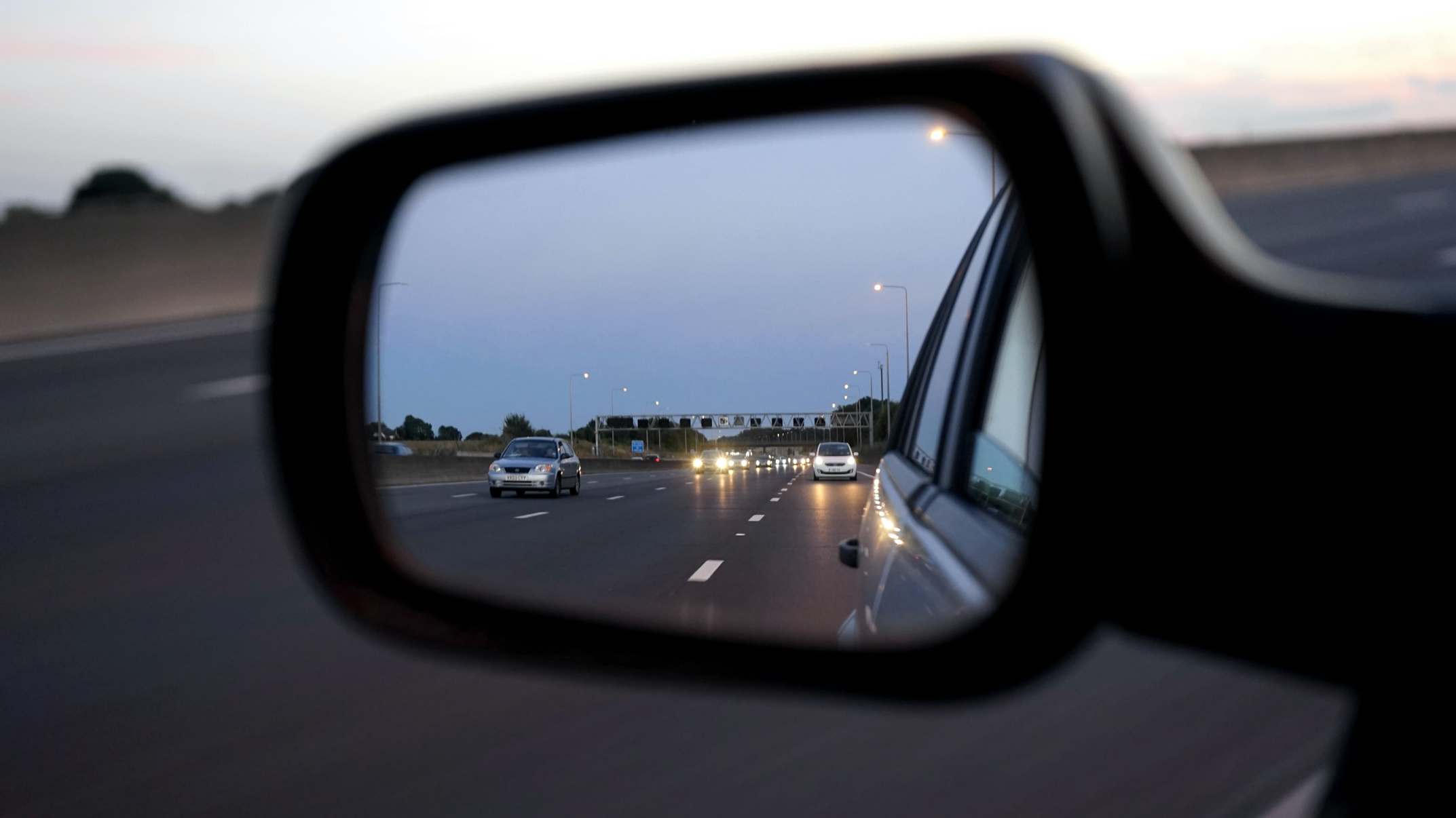 Side view mirror on a car.