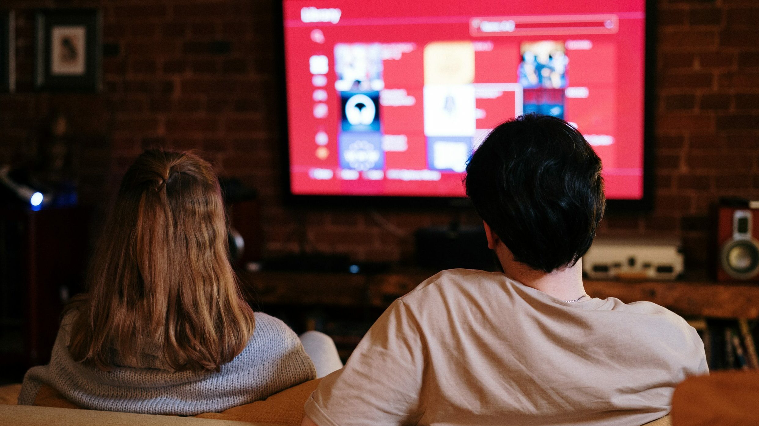 Couple watching TV